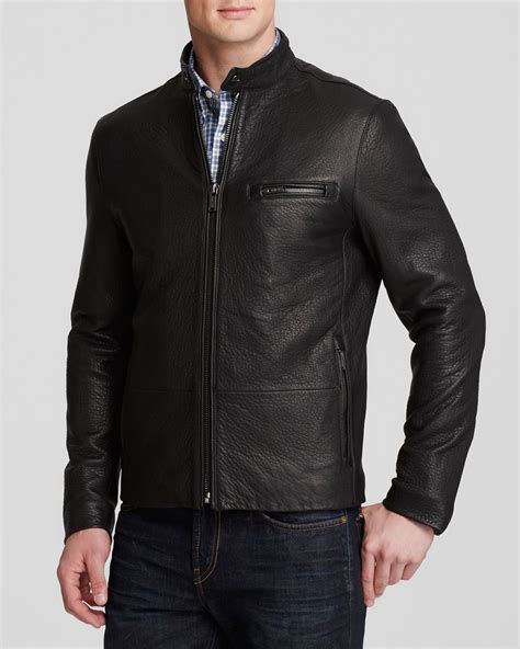 mens michael kors black leather jacket|Michael Kors puffer jackets men's.